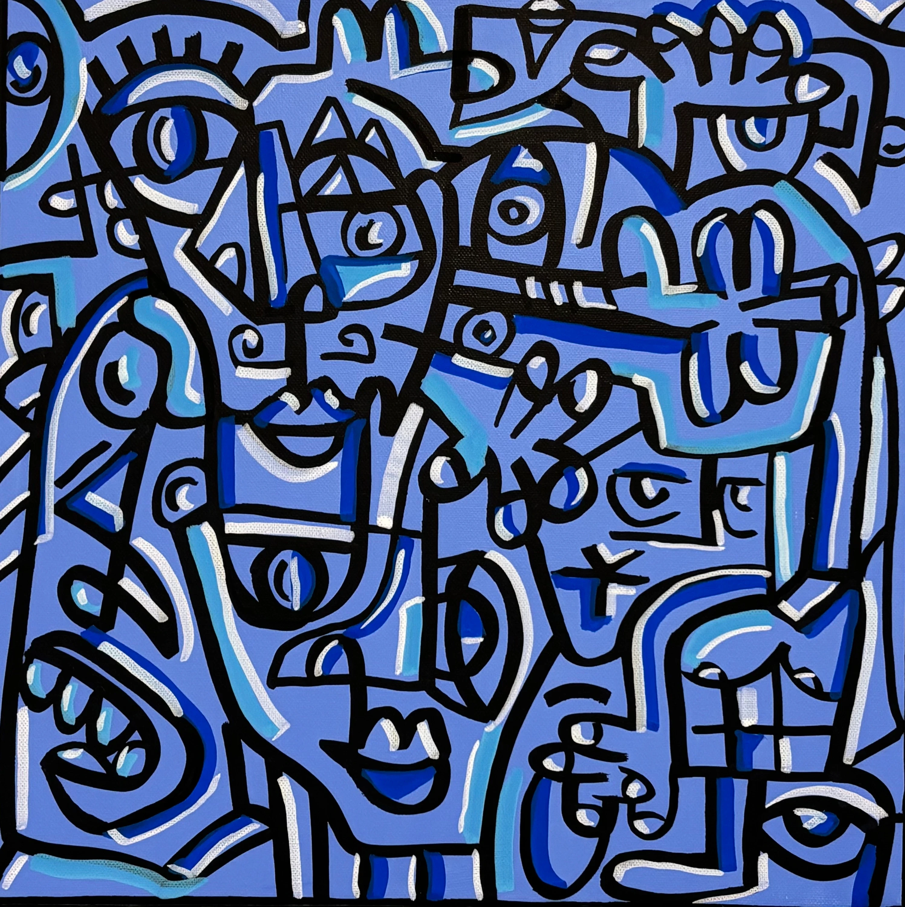 Atlas 2. Acrylic on canvas, 40 x 40 cm, 2026. Barcelona. Nicolás Lapadula