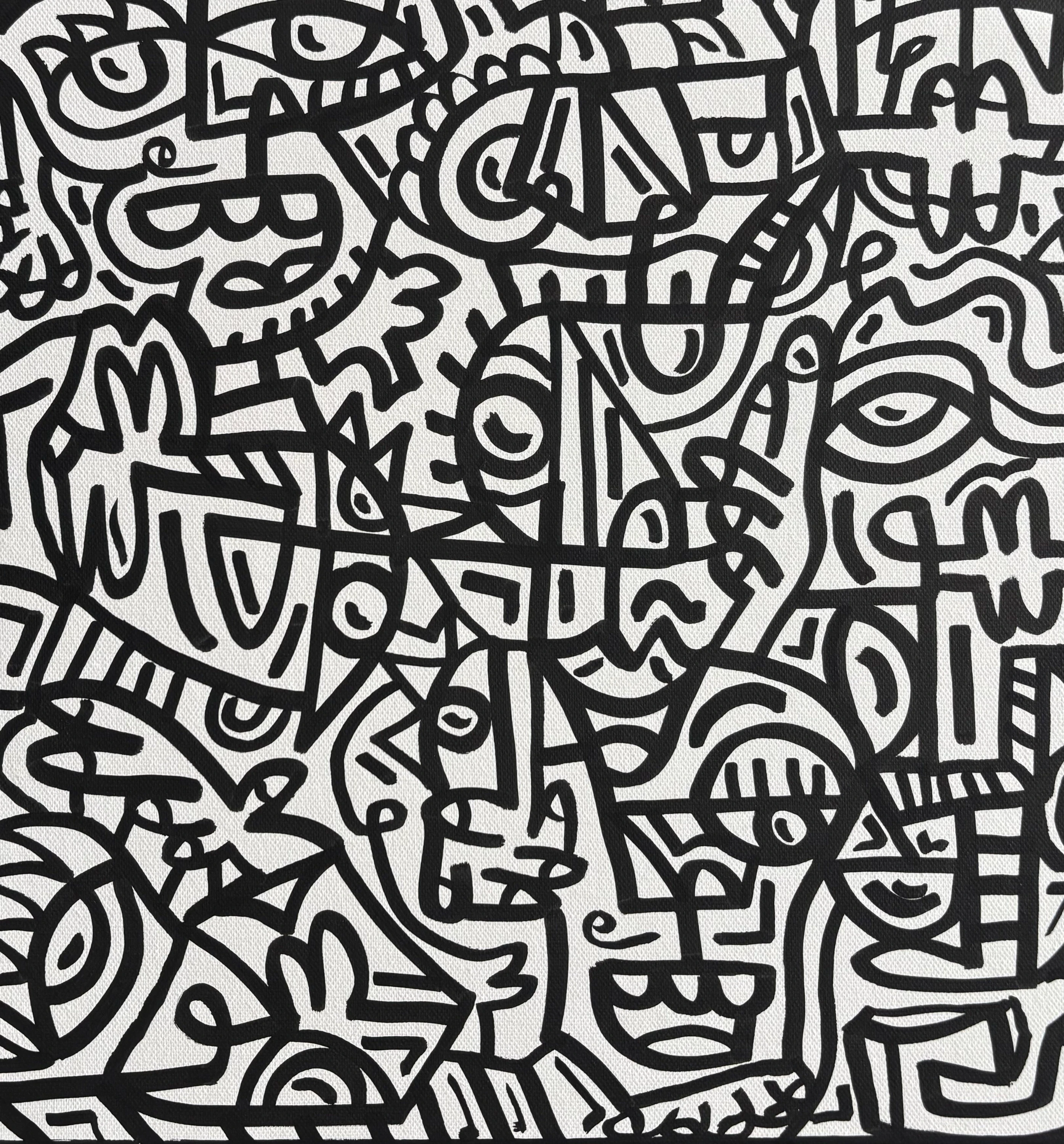 Desorden 4. Acrílico sobre lienzo, 40 x 40, 2026. Barcelona. Nicolás Lapadula