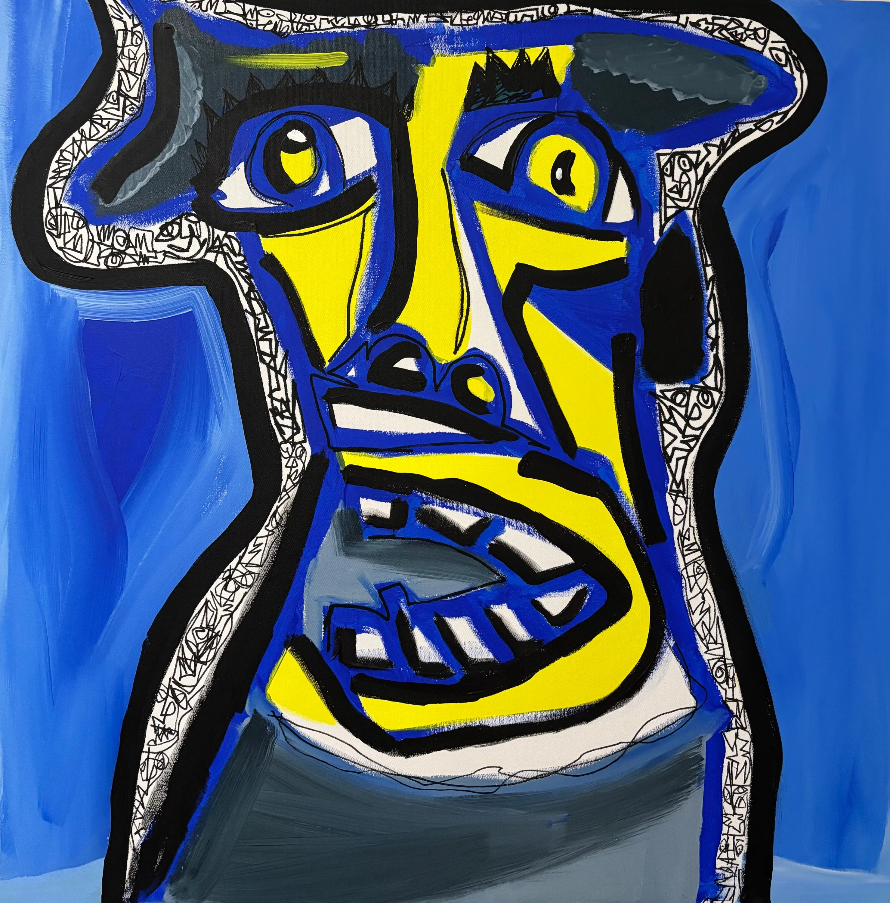 Extraño. Acrílico sobre lienzo, 100 x 100, 2026. Barcelona. Nicolás Lapadula