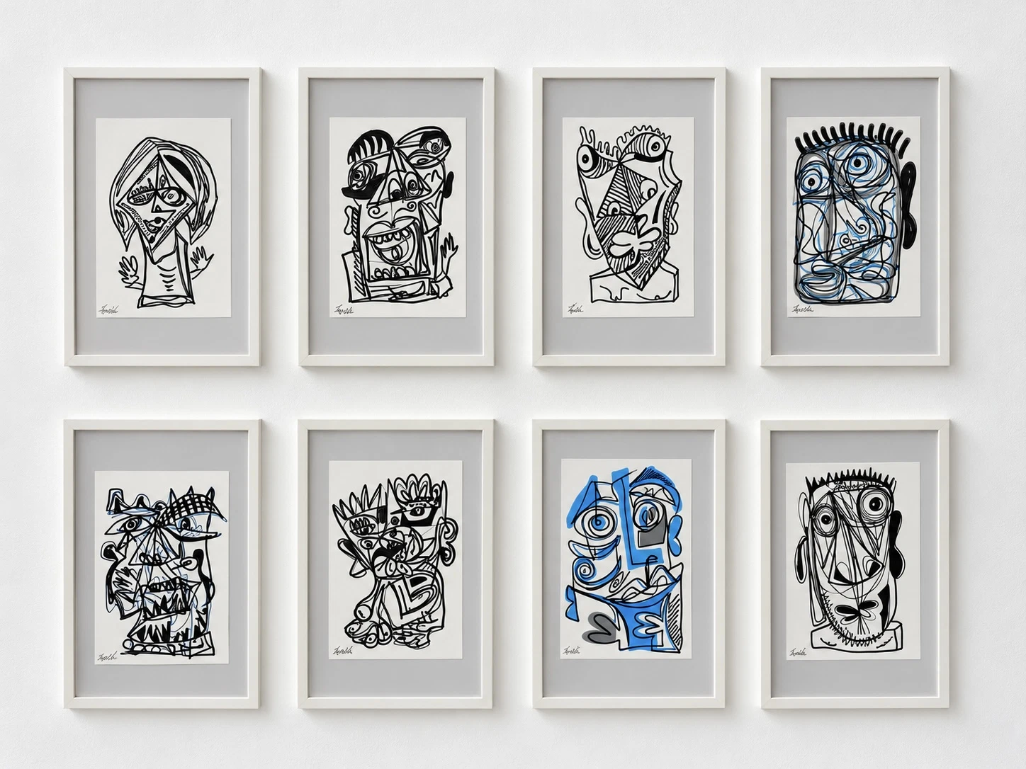 Perros comprimidos. Acrílico sobre papel, 22 x 31, 2026. Barcelona. Nicolás Lapadula